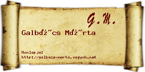 Galbács Márta névjegykártya
